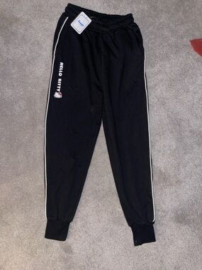 Sanrio Black Joggers with White Piping